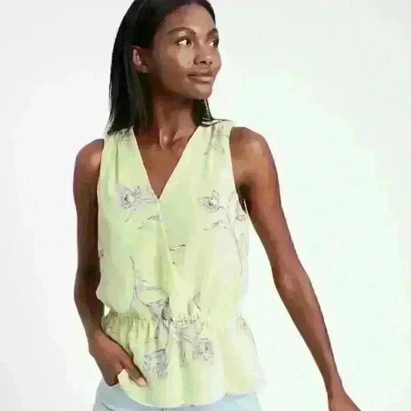 NWT: Banana Republic V Neck Peplum Sleeveless Blouse - Picture 1 of 16